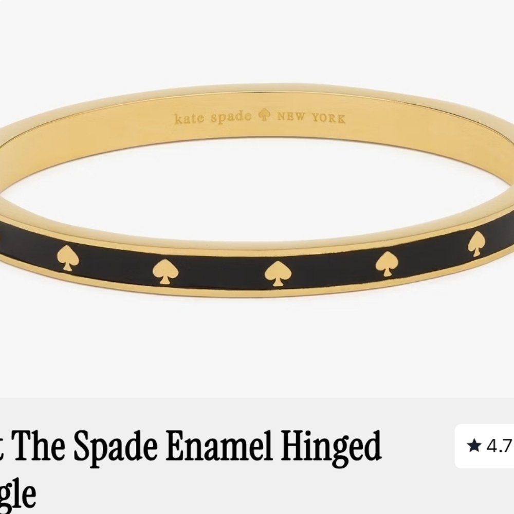 NWT kate spade Signature logo bangle with clasp. Black and gold